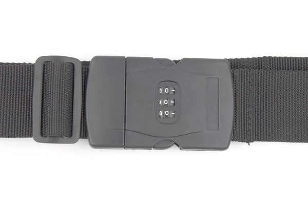 Fibbia in plastica nera sul cinturino — Foto Stock