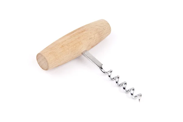 Corkscrew met houten handvat — Stockfoto