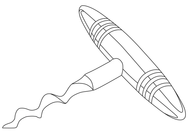 Corkscrew (wijn opener) op wit — Stockvector