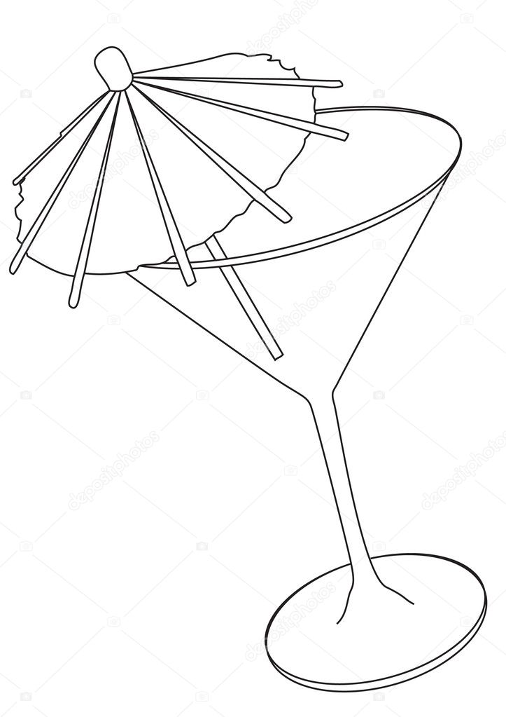 Vector illustration of cocktail glass
