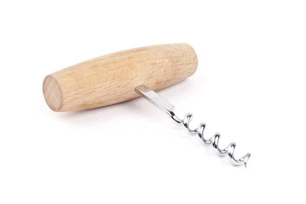 Corkscrew with wooden handle — Stock Photo, Image