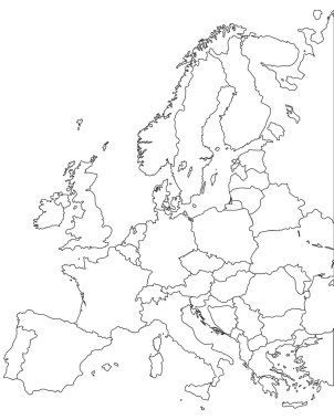 Europe vector map clipart