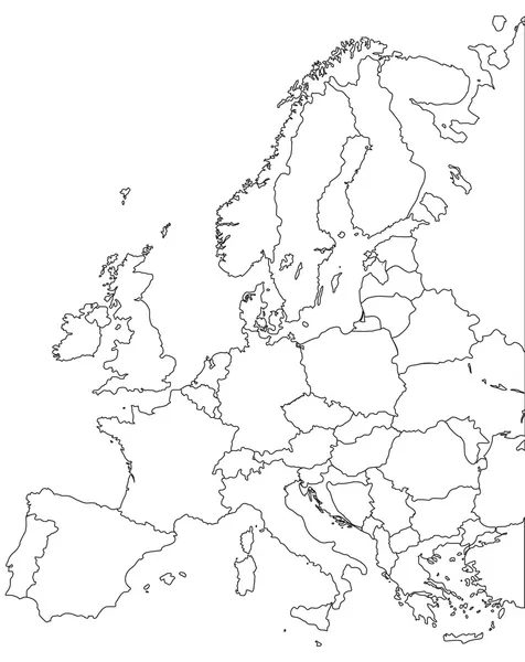 Europa-Vektorkarte — Stockvektor