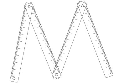 Folding ruler on white background clipart