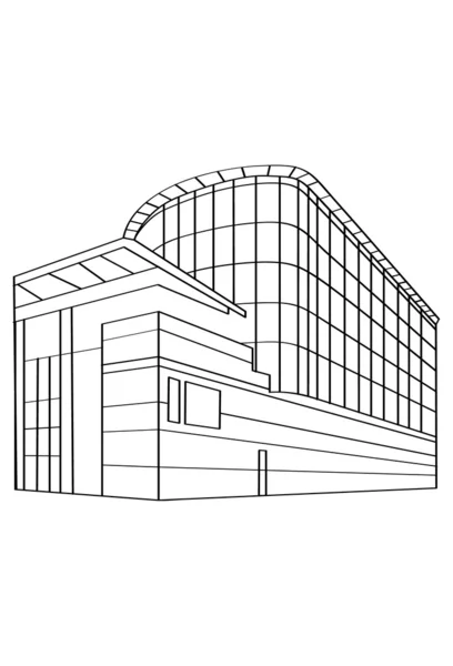 Contour gebouw — Stockvector