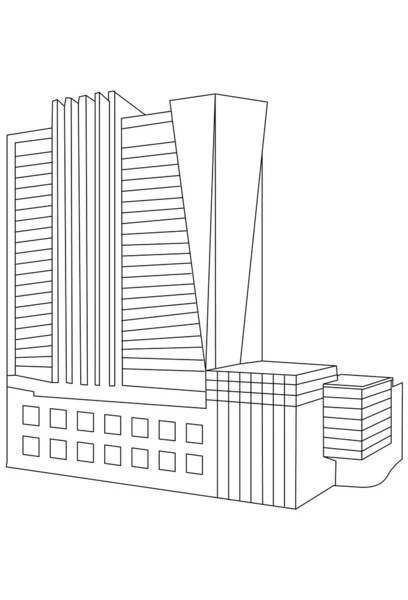 Edificio de contorno — Vector de stock