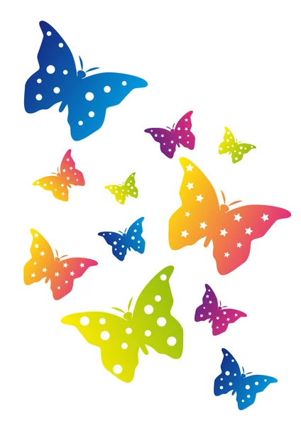 Color Butterflies — Stock Vector