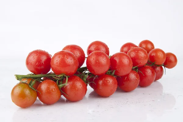 Tomates cerises fraîches sur la branche — Photo