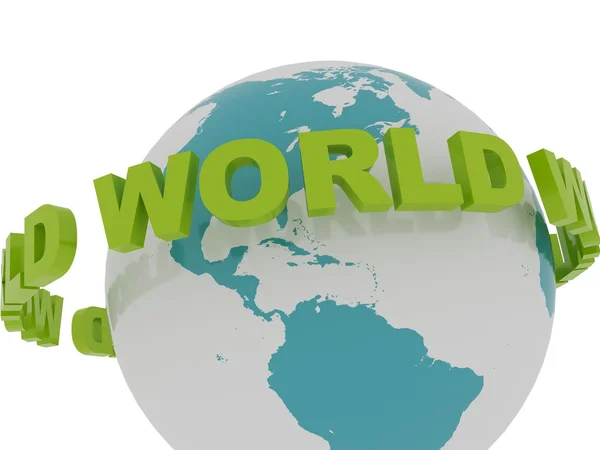"WORLD WORLD WORLD "Spinning Around the Earth — стоковое фото