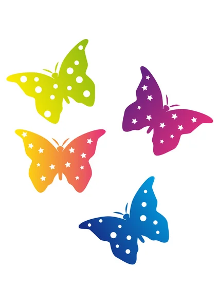 Color Butterflies — Stock Vector