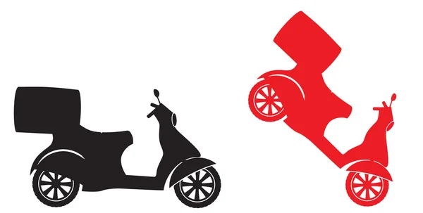 Silhouette des Motorrollers - Symbol für den schnellen Lieferservice — Stockvektor