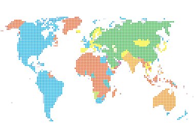 kıta ile nokta stili Dünya Haritası