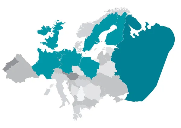 Векторная карта Европы — стоковый вектор
