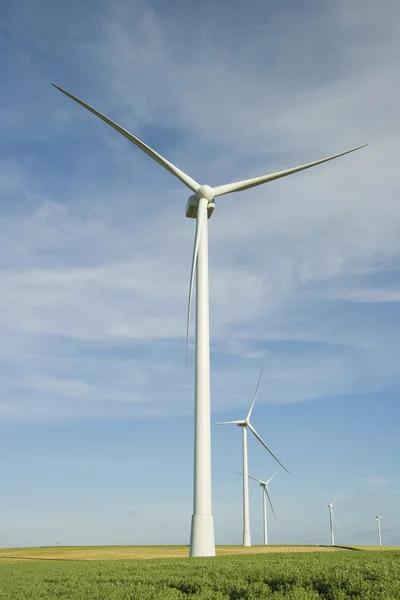 在外地的风力涡轮机 — 图库照片