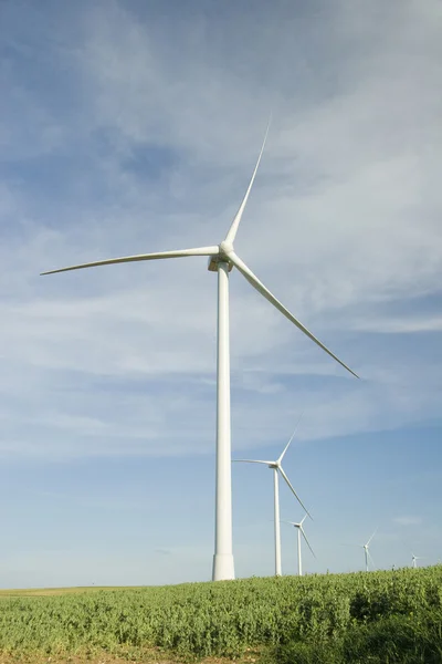 在外地的风力涡轮机 — 图库照片