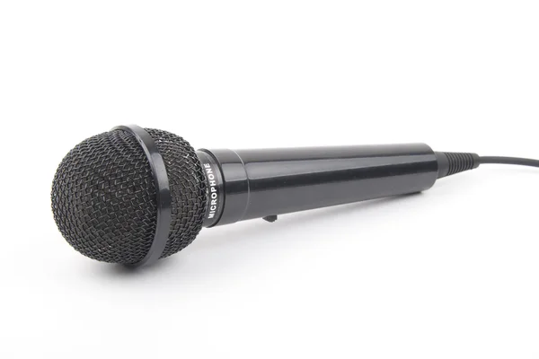 Czarny mikrofon — Zdjęcie stockowe