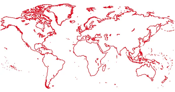 Mapa světa - kontinenty — Stockový vektor
