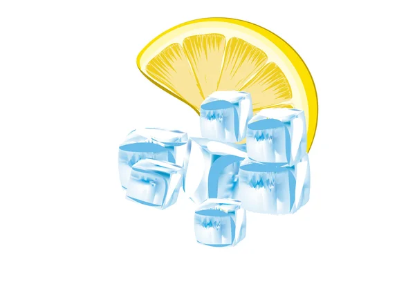 레몬과 얼음 입방체 — 스톡 벡터
