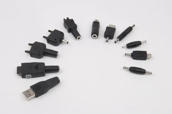 Pequenos conectores pretos — Fotografia de Stock
