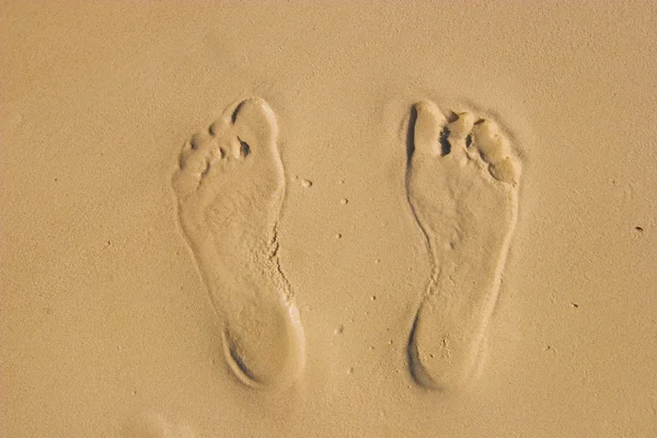 Fußstapfen im Sand — Stockfoto