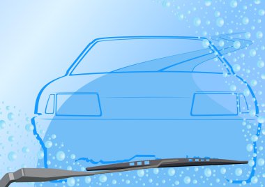 Automotive windshield and the car clipart