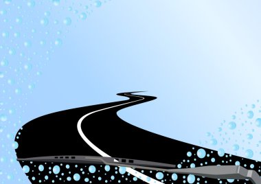 Road and rain drops of water clipart