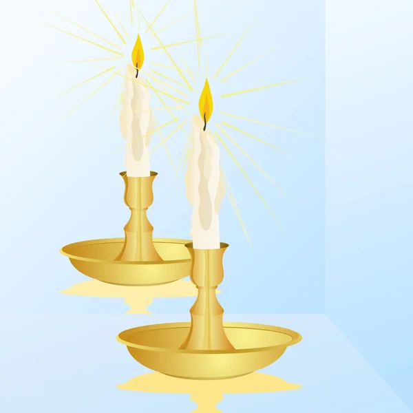 Eine Kerze und ein Spiegel — Stockvektor