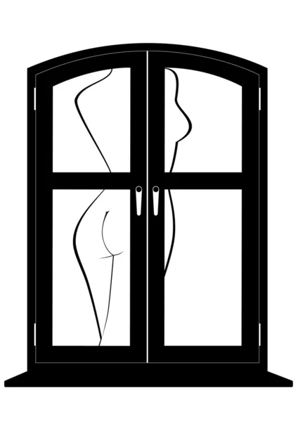 Pencere silüeti — Stok Vektör