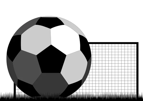 Bola de futebol e gol — Vetor de Stock