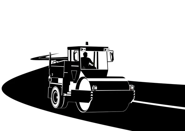 Machines de construction routière sur la route — Image vectorielle