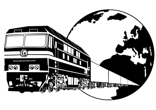 Železniční nákladní dopravy — Stockový vektor