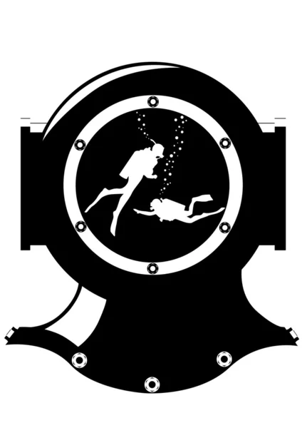 Helma potápěče — Stockový vektor