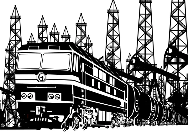 Amtrak-Lokomotive mit Öl — Stockvektor