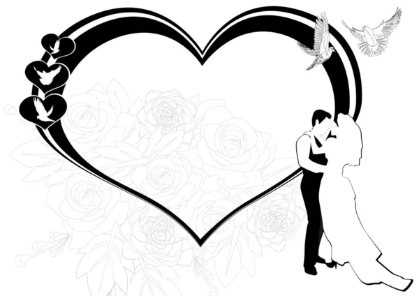 Cadre de mariage — Image vectorielle