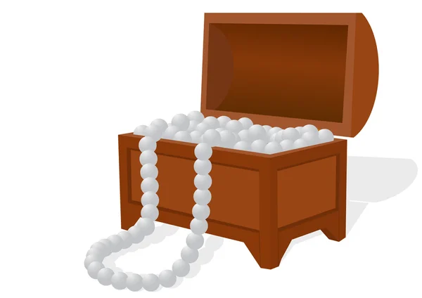 真珠のネックレスを持つボックス — ストックベクタ
