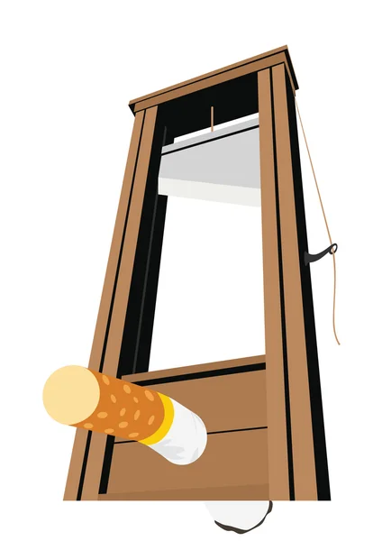 The guillotine and a cigarette — Stock Vector