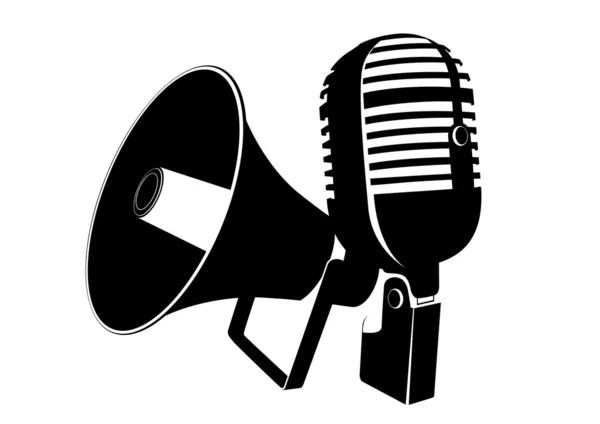 Mikrofon ve hoparlör — Stok Vektör
