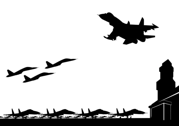 Militærflybasen – stockvektor