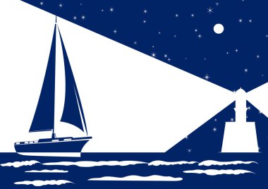 Night sea clipart