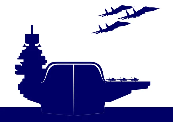 An aircraft carrier — Stock Vector