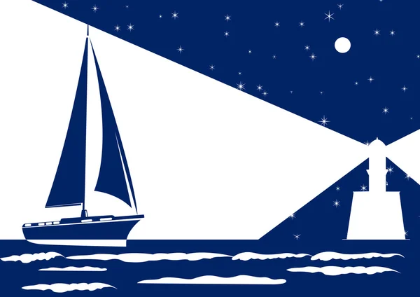Nuit mer — Image vectorielle