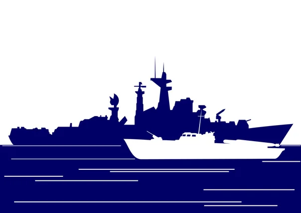 駆逐艦や魚雷艇 — ストックベクタ