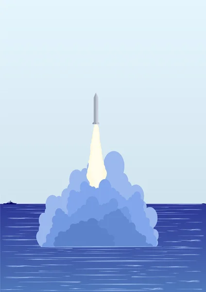 Την εκτόξευση πυραύλων υποβρύχια — Διανυσματικό Αρχείο
