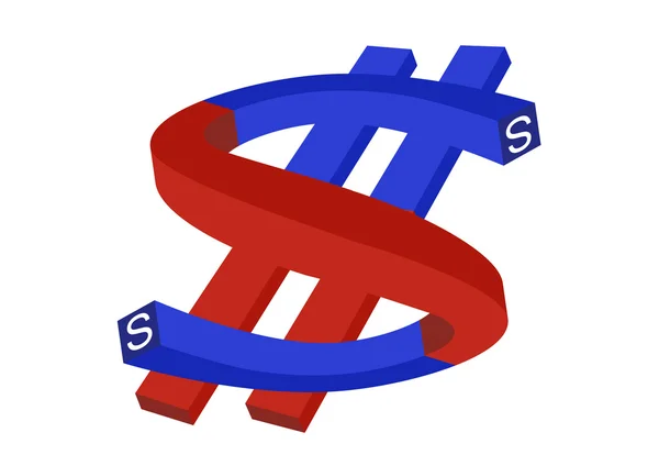 Aimant - le dollar — Image vectorielle