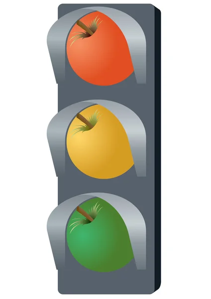 Fruit traffic light — Stock Vector