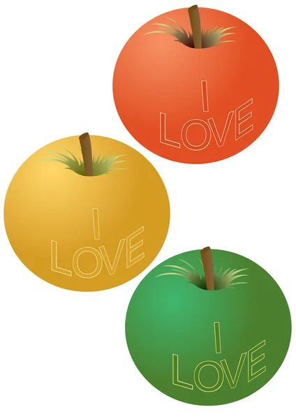 stock vector Apples with an inscription