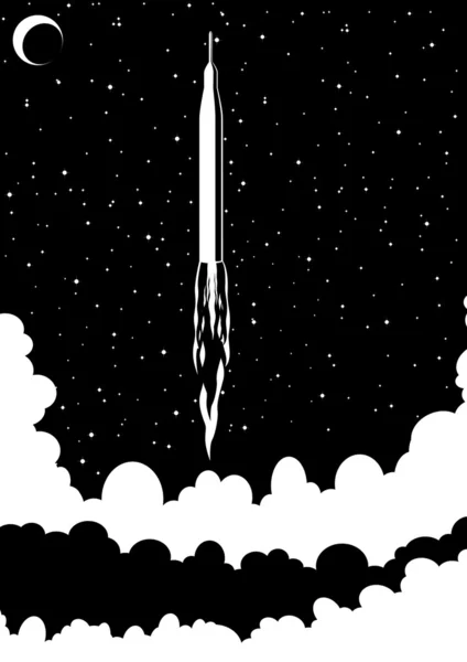 Взлетающая ракета — стоковый вектор