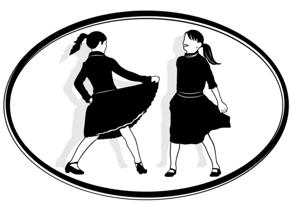 Танцующие девушки — стоковый вектор