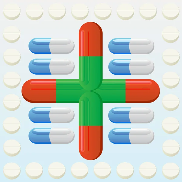 Comprimés et pilules — Image vectorielle