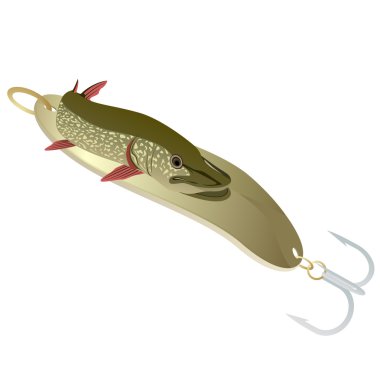 Minnow and pike clipart